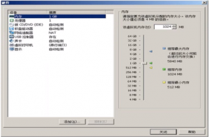 The virtual machine hardware Settings